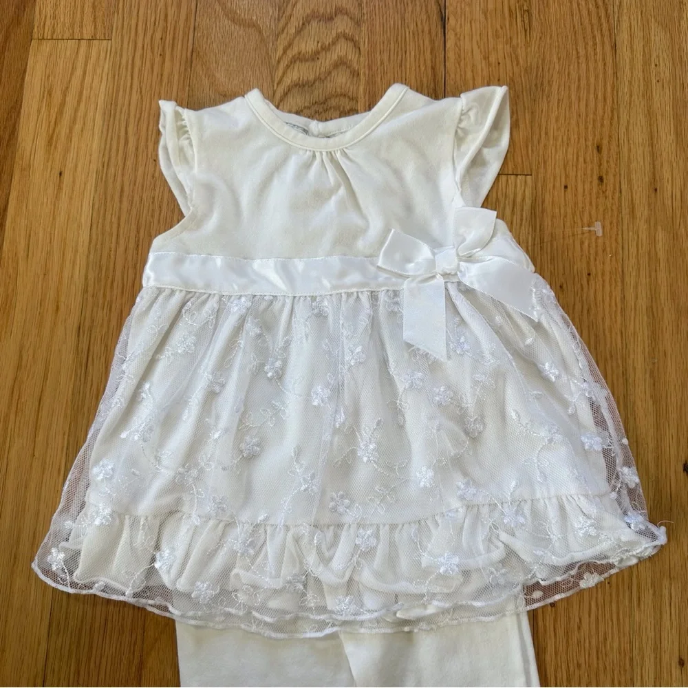 Koala Baby Boutique White Lace 2-Piece Outfit Set 3-6 months